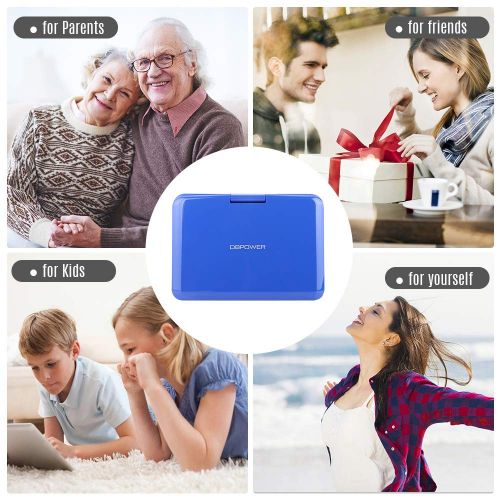  【Upgraded】 DBPOWER Portable DVD Player with 10.5 HD Swivel Screen, Supports SD CardUSBCDDVD with AV inOut and Earphone Port, 5-Hour Built-in Rechargeable Battery, Suitable for