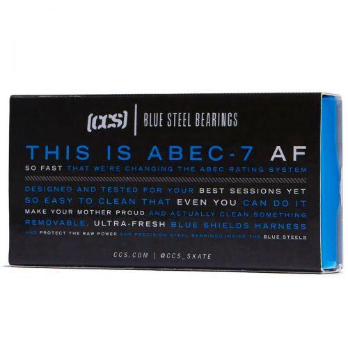  CCS Premium Skateboard/Longboard Blue Steel Bearings ABEC 7 (Pack of 8)