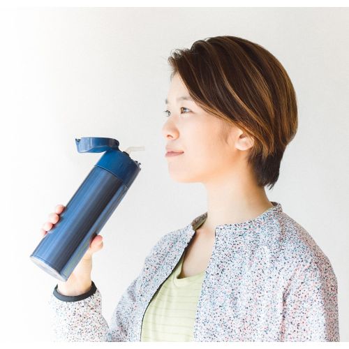 써모스 Thermos vacuum insulation straw bottle 0.55L Blue FHL-550 BL