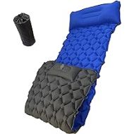通用 CONRADY Inflatable Sleeping Pad with Built-in Pump,Compact Self-Inflating Camping Mattress with Air Pillow,Waterproof Portable Mat for Backpacking, Hiking, Tent, Traveling（Blue&
