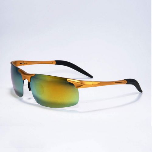  SX Aluminum-Magnesium Polarized Sunglasses, Fashion Coated Reflective Trend Driving Glasses (Color : Gold)
