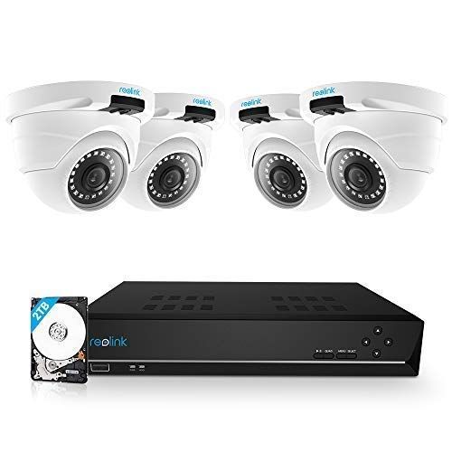  REOLINK Reolink 8CH 5MP PoE Home Security Camera System, 4 x Wired 5MP Outdoor PoE IP Cameras, 5MP 8 Channel NVR Security System w 2TB HDD for 724 Recording RLK8-420D4-5MP