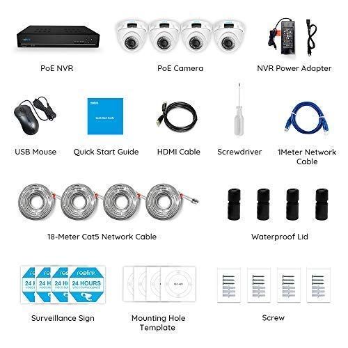  REOLINK Reolink 8CH 5MP PoE Home Security Camera System, 4 x Wired 5MP Outdoor PoE IP Cameras, 5MP 8 Channel NVR Security System w 2TB HDD for 724 Recording RLK8-420D4-5MP