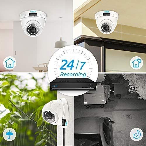  REOLINK Reolink 8CH 5MP PoE Home Security Camera System, 4 x Wired 5MP Outdoor PoE IP Cameras, 5MP 8 Channel NVR Security System w 2TB HDD for 724 Recording RLK8-420D4-5MP