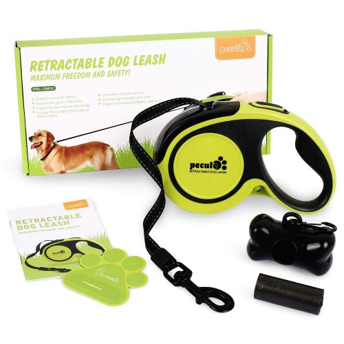  [아마존 핫딜]  [아마존핫딜]Pecute Hunde Hundeleine Gross Hunde Einziehbar Hundeleine mit leuchtenden reflektierenden Maschen, Ergonomischem rutschfest-Griff, Kostenlose Muellbox und Muellsack,Maximale Belastun