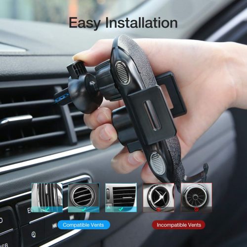  [아마존 핫딜]  [아마존핫딜]FLOVEME Handyhalter Fuers Auto Mit Ladestation Lueftung, Induktiv Qi Wireless Charger KFZ Handyhalterung Fuer iPhone XS/XS Max/XR/X/8/8P, Galaxy Note 9/S9/S9+/Note 8/S8/S8+/S7 usw.