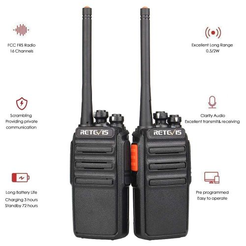  Retevis H-777S Two-way Radios License-Free Rechargeable Walkie Talkie with USB Charger (4 pack)