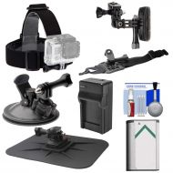 Vivitar Essentials Bundle for Sony Action Cam HDR-AS50, AS200, AS300, FDR-X1000V & X3000 Camcorder with Helmet, Flat Surface & Car Mounts + Battery + Charger + Accessory Kit