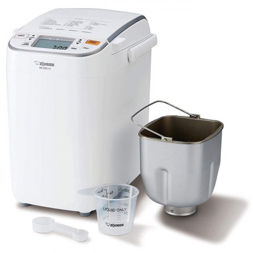  Zojirushi BB-SSC10 Home Bakery Maestro Breadmaker, Premium White Includes Bread Making Book, Measuring Spoon Set and Oven Mitt