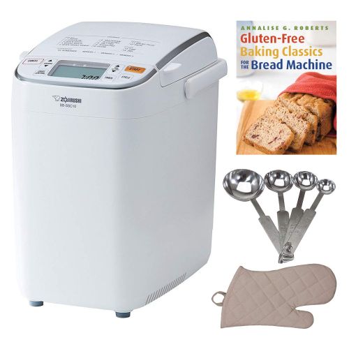  Zojirushi BB-SSC10 Home Bakery Maestro Breadmaker, Premium White Includes Bread Making Book, Measuring Spoon Set and Oven Mitt