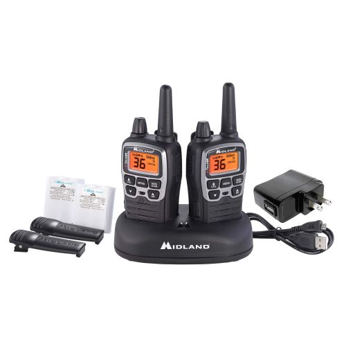  Midland T71X4VP3 36 Channel FRS Two-Way Radio - Up to 38 Mile Range Walkie Talkie - BlackSilver (Pack of 4)