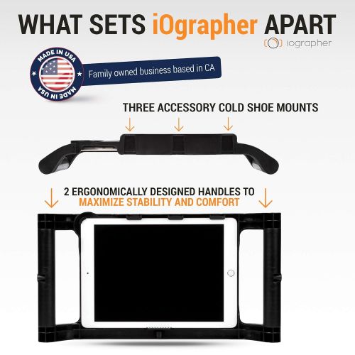  IOgrapher iOgrapher Filmmaking Case Video Rig for Apple IPad Mini 4 with Lens Adapter, Tripod Mount and Stabilizer Grip - Made in USA Accessories Not Included