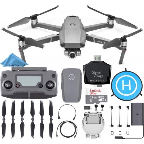 디제이아이 DJI Mavic 2 Zoom Drone Quadcopter + SanDisk 32GB Card + Landing Pad + Starter Bundle