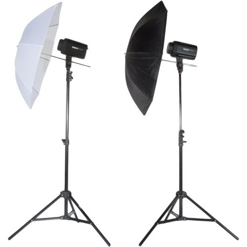  Fovitec StudioPRO Double 300Ws Monolight Flash Photography Photo Studio Strobe Light Two 150Ws Monolights with Umbrella Equipment Bag Kit