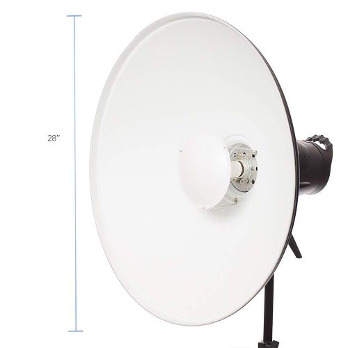  Fovitec - 1x 28 inch Bowens Mount Photography Beauty Dish - [Aluminum][Lightweight][White][Strobe & Monolight Compatible][Grid Not Included]