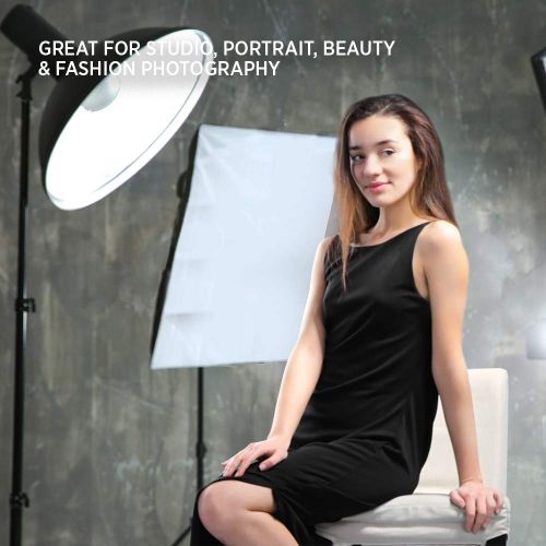  Fovitec - 1x 28 inch Bowens Mount Photography Beauty Dish - [Aluminum][Lightweight][White][Strobe & Monolight Compatible][Grid Not Included]