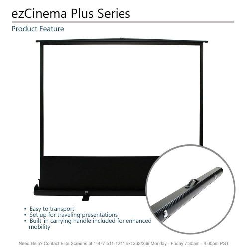  AKIA Screens Elite Screens ezCinema Plus Series, 60” 4:3 Manual Pull Up Projector Screen 8K 4K Ultra HD 3D Ready Movie Theater Home Theater Projection Screen AKF60V