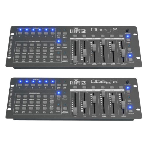  CHAUVET DJ Chauvet Obey 6 6-Channel DMX Universal DJ Lighting Controller | Up to 6 Fixtures (2 Pack)