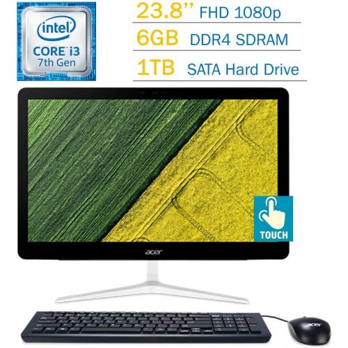 에이서 Acer Aspire Z24 All-in-One 23.8’’ Touchscreen (1920x1080) LED Widescreen Desktop PC, Intel Core i3-7100T 3.4GHz 6GB DDR4 RAM 1TB HDD DVD-Writer Wireless Keyboard & Mouse Windows 10