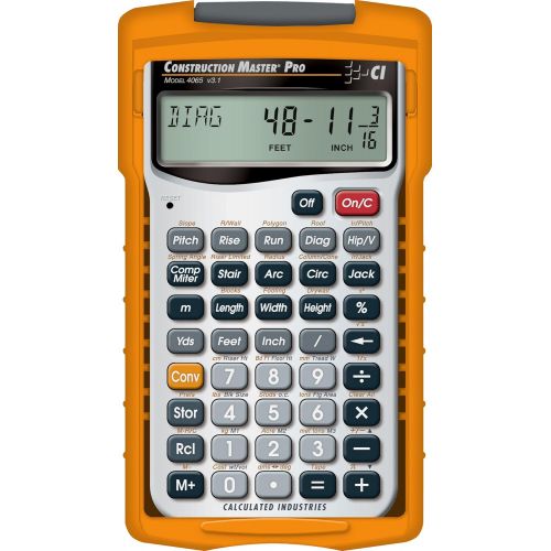  상세설명참조 Calculated Industries 4065 Construction Master Pro Advanced Construction Math Feet-inch-Fraction Calculator for Contractors, Estimators, Builders, Framers, Remodelers, Renovators a