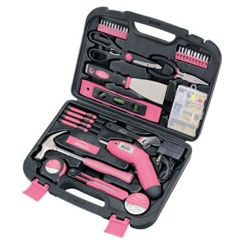  상세설명참조 Apollo Tools DT0773N1 Household Tool Kit, Pink, 135-Piece, Donation Made to Breast Cancer Research