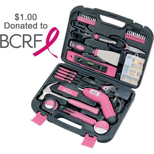  상세설명참조 Apollo Tools DT0773N1 Household Tool Kit, Pink, 135-Piece, Donation Made to Breast Cancer Research