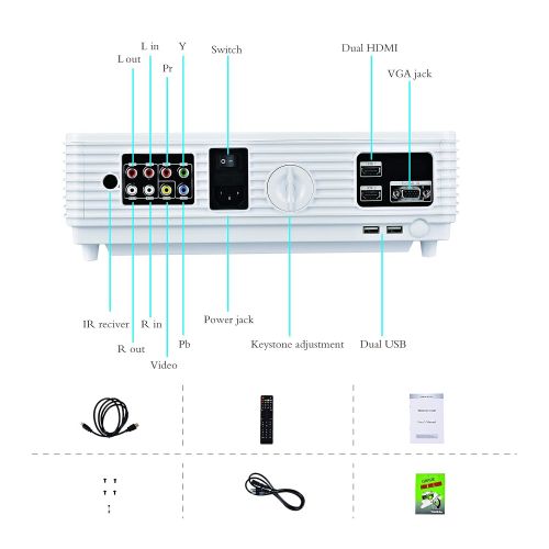  상세설명참조 PRAVETTE 96WT-2 Outdoor Projector Support Full HD Video/1080P Movie, Home Audio/LCD, LED TV/Digital Video Recorder, Phone/PC/Camera 240 Screen 50, 000-Hour Life (Model 2)