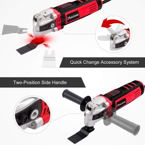  상세설명참조 Oscillating Tool, 3.5-Amp Oscillating Multi Tool with 4.5°Oscillation Angle, Variable Speeds and 13pcs Accessories, Avid Power ADMT146