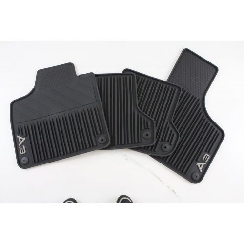  상세설명참조 AUDI Genuine Accessories 8P1061450041 Black Rubber Front and Rear All Weather Floor Mat A3, (Set of 4)