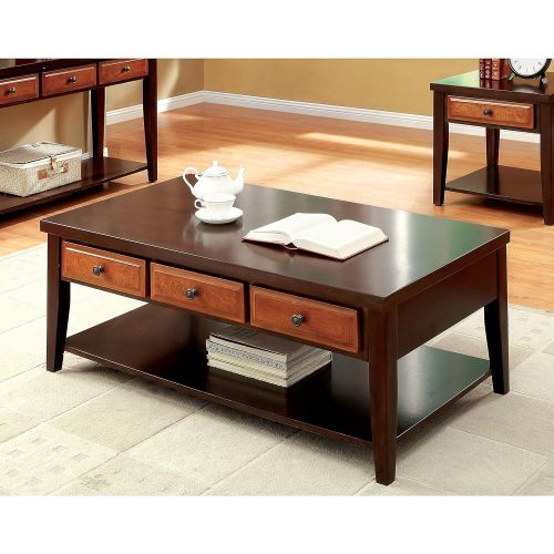  상세설명참조 247SHOPATHOME Albion Coffee Table, Dark Oak/Dark Cherry