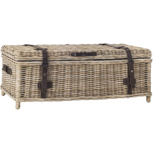  상세설명참조 Safavieh Home Collection Navarro White Rattan Coffee Table