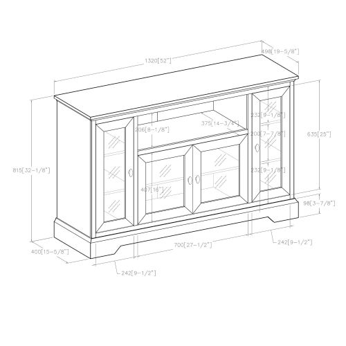  상세설명참조 WE Furniture Traditional Wood Stand for TVs up to 56 Living Room Storage, 52, White
