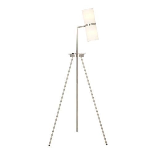  상세설명참조 Catalina Lighting 21893-000 Contemporary Adjustable Tripod Floor Lamp with USB port, 60.75, Brushed Nickel