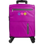 상세설명참조 Kids Travel Zone Little Girls Peace Love Happiness Spinner Suitcase in Purple