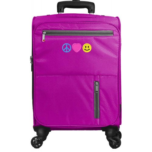  상세설명참조 Kids Travel Zone Little Girls Peace Love Happiness Spinner Suitcase in Purple