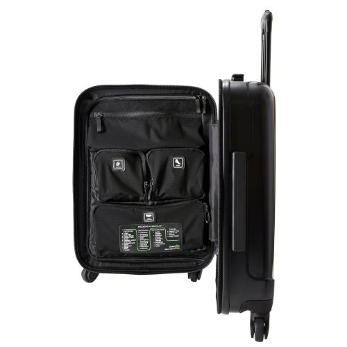  상세설명참조 Genius Pack Hardside Luggage Spinner - Smart, Organized, Lightweight Suitcase - TSA Approved Maximum Allowance Cabin Size (Carry On (21.5), Aerial - Brushed Chrome)