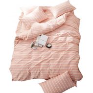 상세설명참조 EnjoyBridal Geometric Teens Bedding Comforter Cover Sets Twin Orange Pink Cotton Girls Bedding Sets Twin for Kids Boys White Stripes Print Duvet Cover Twin with 4 Corners 3 Pieces,