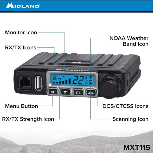  상세설명참조 Midland - MXT115AG, MicroMobile Farm Radio Bundle - MicroMobile MXT115 15 Watt GMRS Two-Way Radio w/External Magnetic Mount Antenna & X-TALKER T71VP3 Two-Way Radio w/ 121 Privacy C