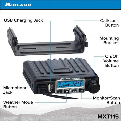  상세설명참조 Midland - MXT115AG, MicroMobile Farm Radio Bundle - MicroMobile MXT115 15 Watt GMRS Two-Way Radio w/External Magnetic Mount Antenna & X-TALKER T71VP3 Two-Way Radio w/ 121 Privacy C