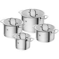 ZWILLING TrueFlow 4-Piece Saucepan Set with Pouring Function, Induction Safe, Stainless Steel, Silver