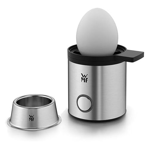  WMF KITCHENminis My Egg 1-Egg Cooker, with Egg Cup, Cromargan Matt, Space Saving, with Hardness Settings, 56 W