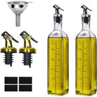 Oil Bottle Vinegar and Oil Dispenser Set, 250 ml, 2 Pieces, Olive Oil Dispenser Bottle with Funnel, Anti-Fouling Cover, Label, for Kitchen, Grill, Pasta, Salads, Baking, Kitchen and BBQ