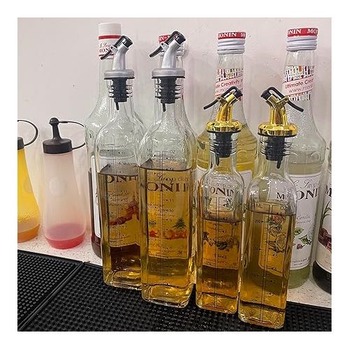  Oil Bottle Vinegar and Oil Dispenser Set, 250 ml, 2 Pieces, Olive Oil Dispenser Bottle with Funnel, Anti-Fouling Cover, Label, for Kitchen, Grill, Pasta, Salads, Baking, Kitchen and BBQ