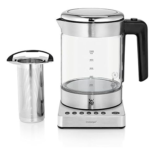  WMF Kuchenminis 2-in-1 Vario Glass Water Kettle / Tea Maker with Tea Bag Holder and Strainer / 1.0 L / 1,900 W / with Temperature Adjustment