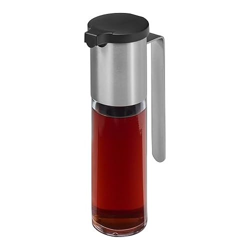  WMF Basic Vinegar Oil Dispenser 120 ml, Vinegar and Oil Dispenser with Aroma Lid, Return Opening, Glass Container, Cromargan Matte Stainless Steel