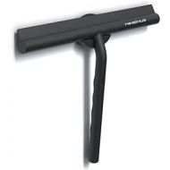 Minismus Shower Squeegee, Squeegee for Shower, Bathroom, Tiles, Mirrors, Windows, Includes Magnetic Holder, No Drilling, Self-Adhesive, Modern Design in Elegant (21 cm, Black)