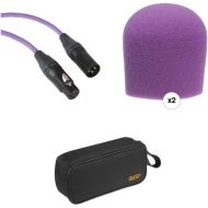 B&H Photo Video Performance Microphone Windscreen and XLR Cable ID Kit (Purple)