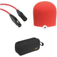 B&H Photo Video Performance Microphone Windscreen & XLR Cable ID Kit (Red)