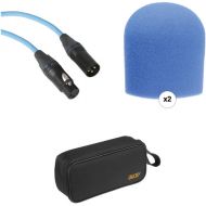 B&H Photo Video Performance Microphone Windscreen and XLR Cable ID Kit (Blue)