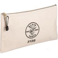 Klein Tools 5139 Zipper Bag, Canvas Tool Pouch 12.5 x 7 x 4.25-Inch with Heavy Duty Brass Zipper Close, Natural